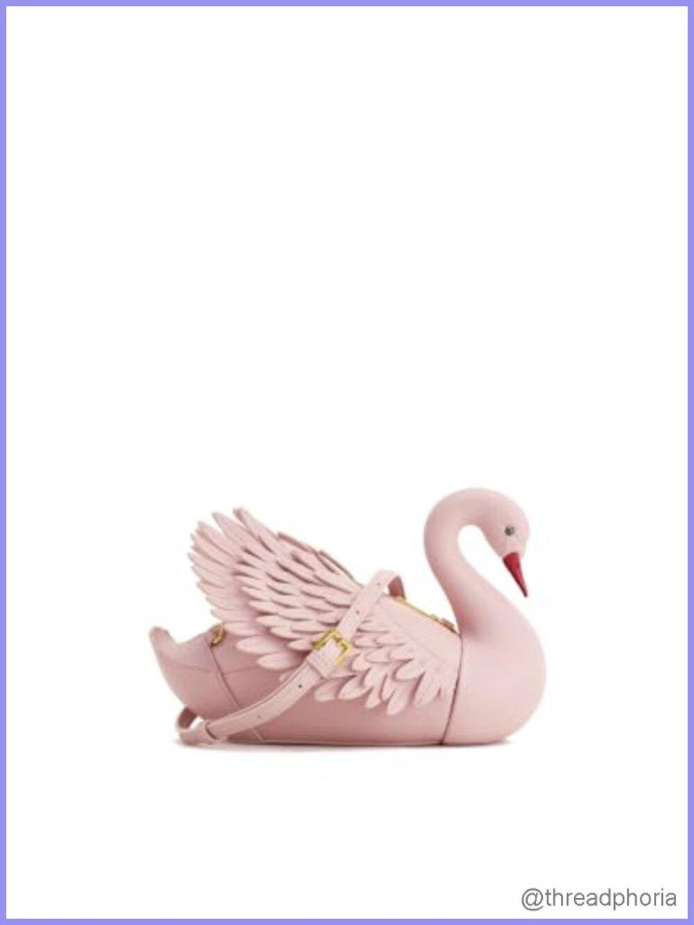 Swan Shaped Crossbody Bag Vegan Leather Gold Hardware Fits iPhone 16 Pro Max